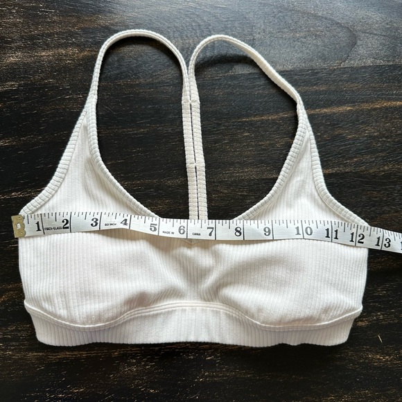 Alo Ribbed Blissful Bra. Color Ivory. Size XS. - Picture 3 of 8